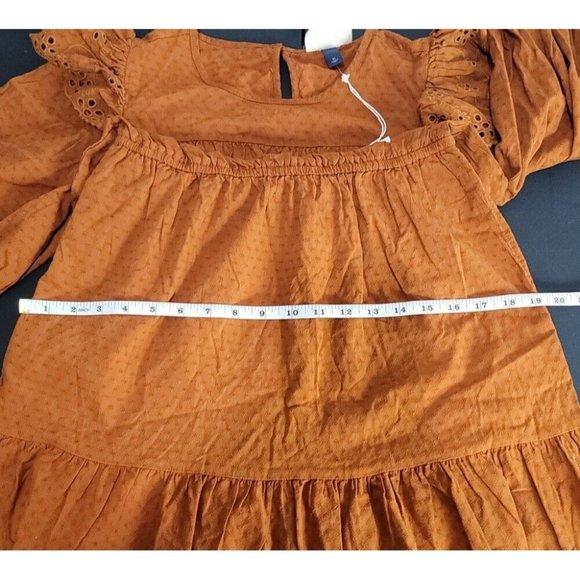 Universal Thread Women's Copper Brown Eyelet Dress Size X Small XS NWT - Picture 13 of 16